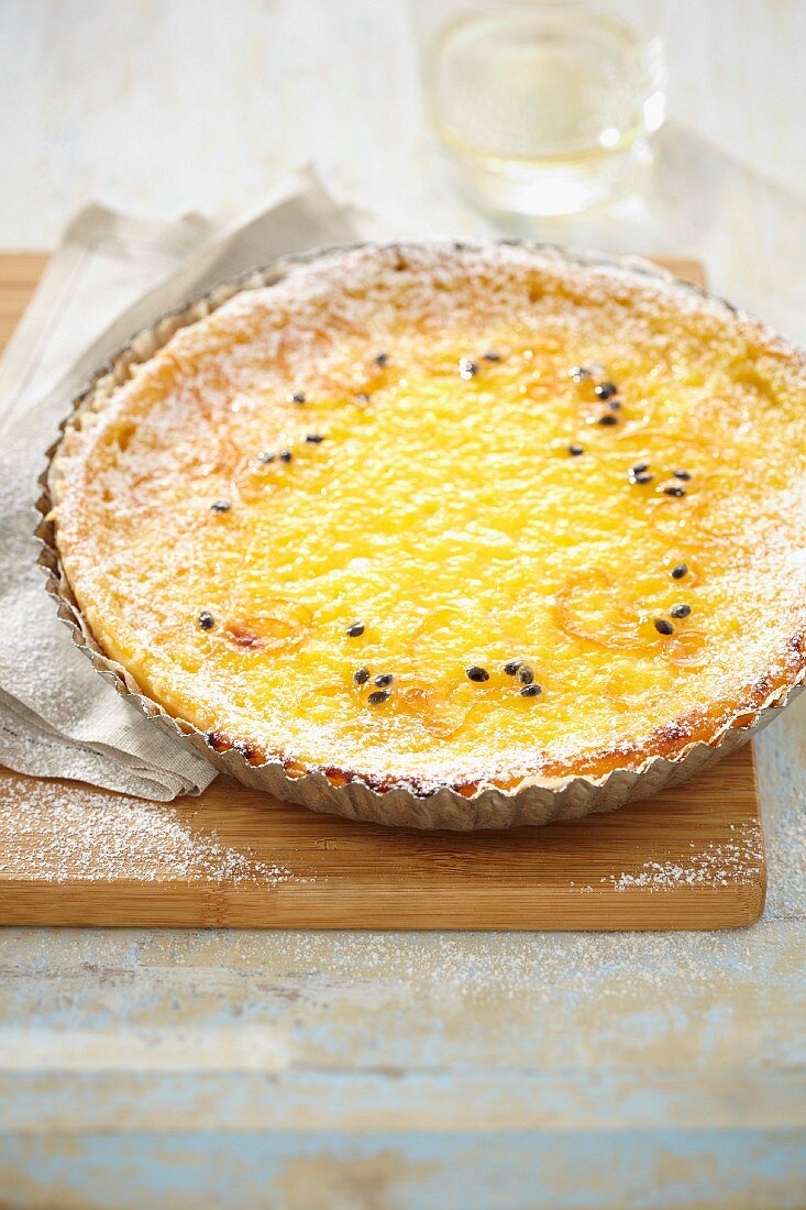 Orangen-Passionsfrucht-Tarte