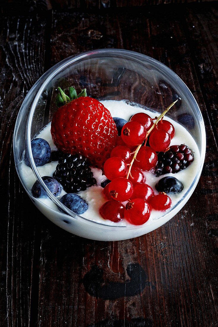 Joghurt mit frischen Waldfrüchten