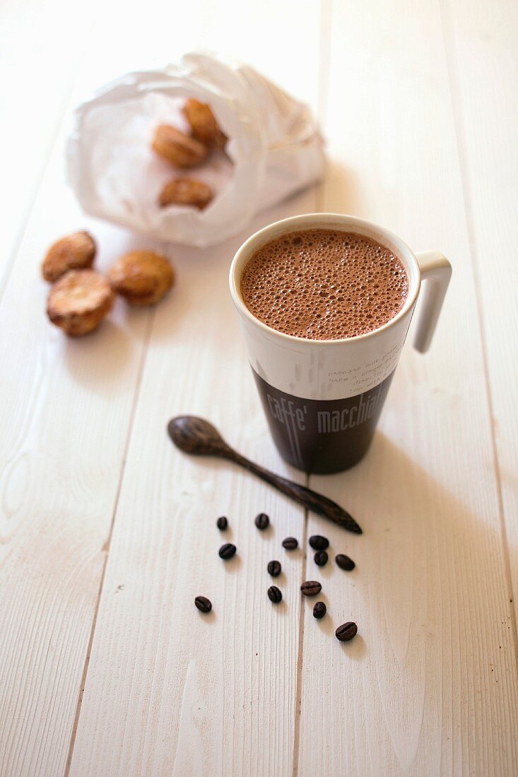 Heiße Schokolade mit Kaffee