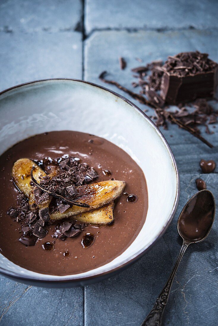 Chocolate cream with banana