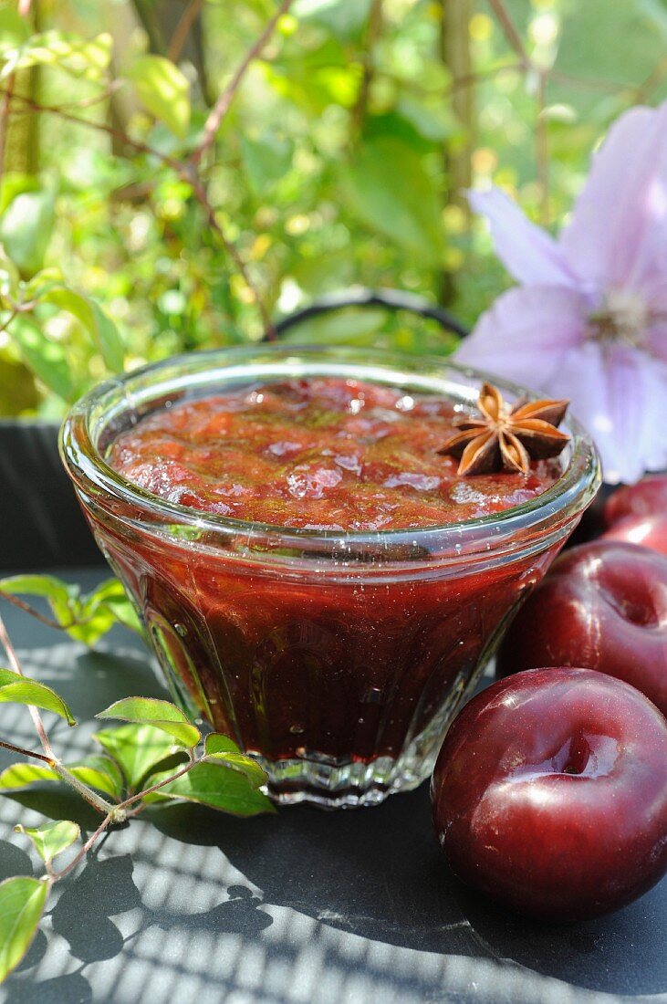 Plum and star anise jam