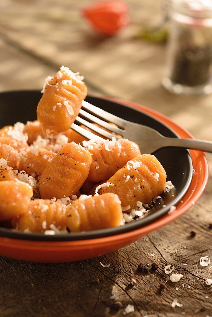 Squash from Nice and Sechuan pepper gnocchi's with parmesan