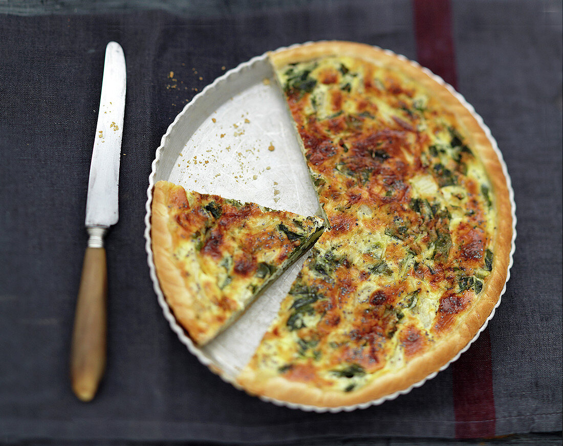 Yoghurt and Swiss chard quiche