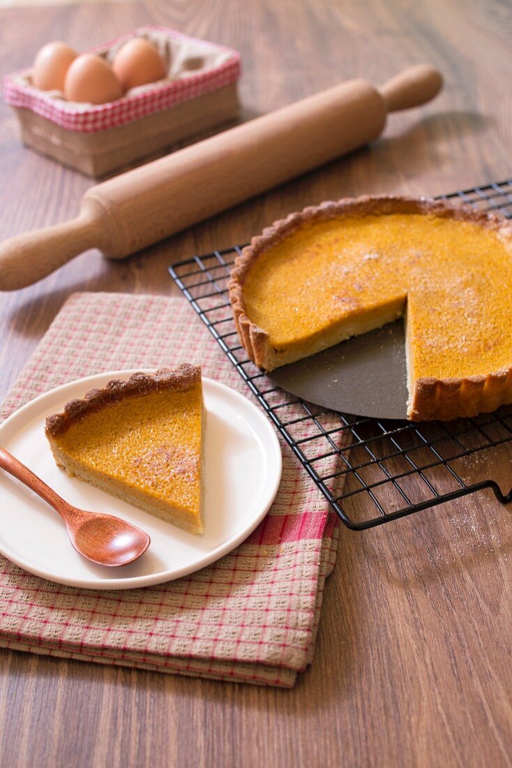 Lactose-free tofu and pumpkin pie