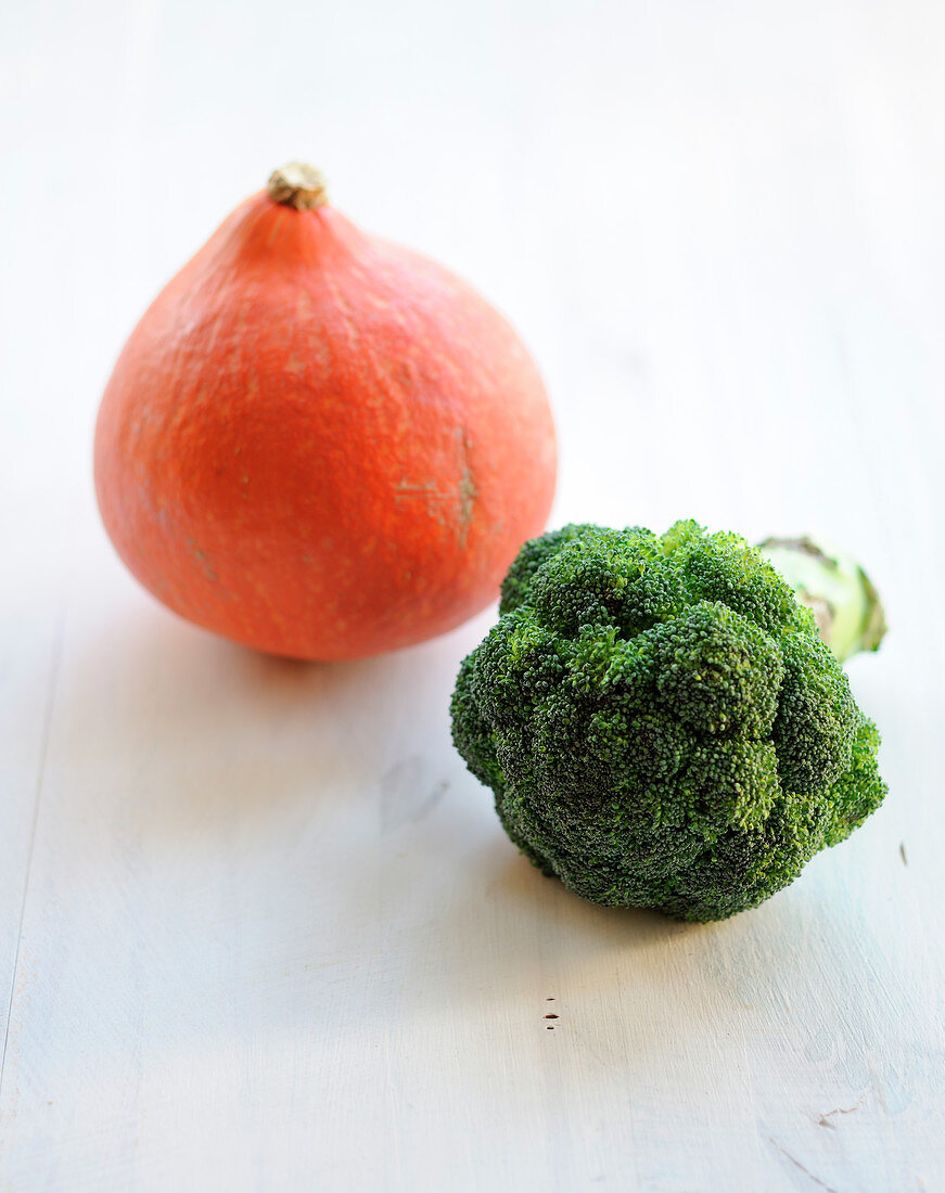 Pumpkin and broccolis