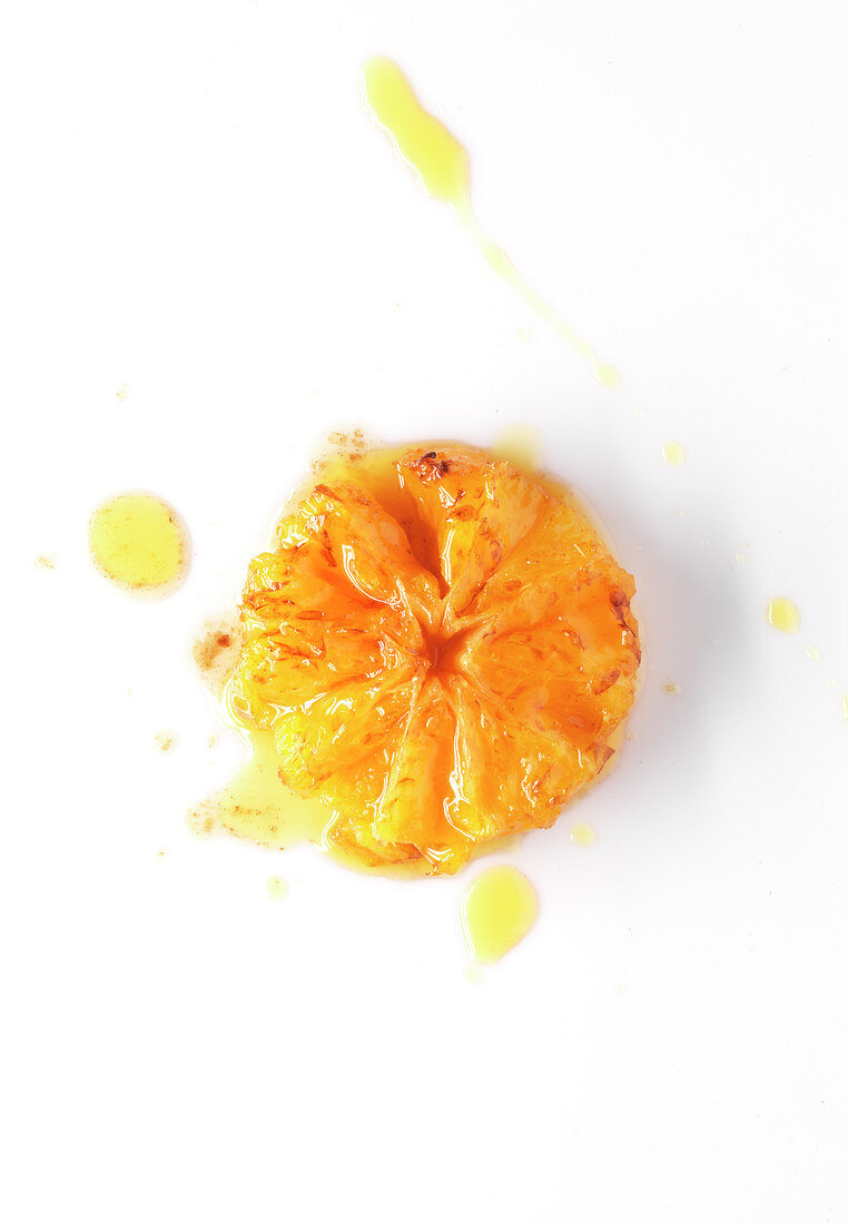 Gebratene Orange mit Honig