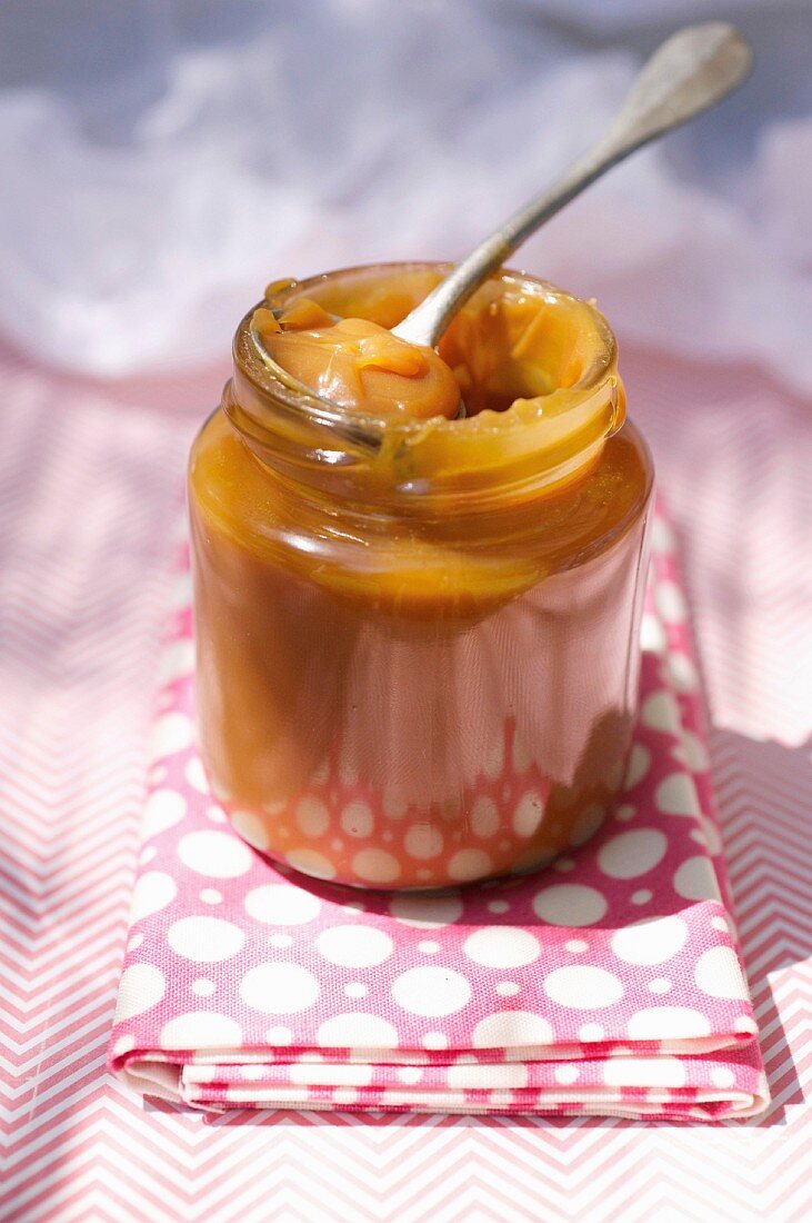 Pot of salted butter toffee spread