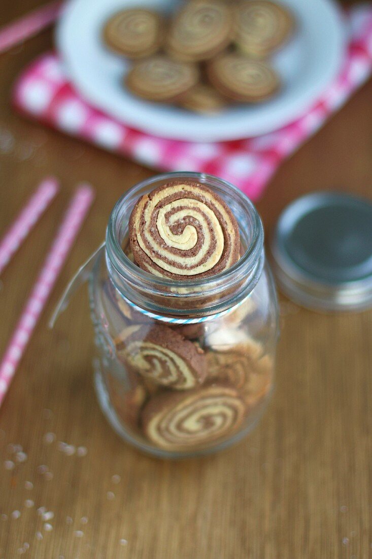Chocolate and coconut marble biscuits