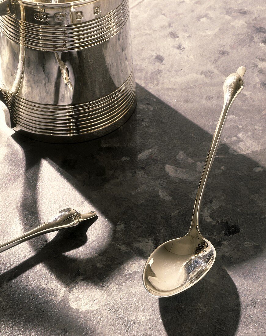 Silver Mug and Silver Spoon