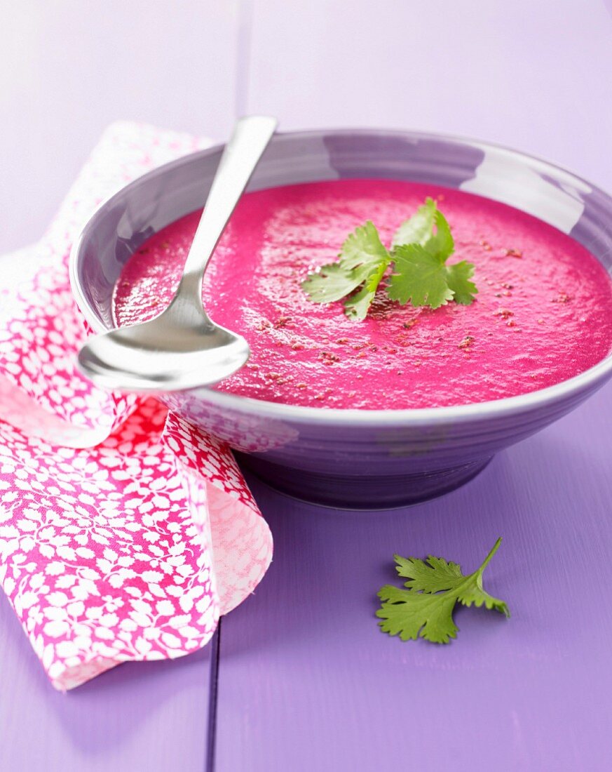 Creamy beetroot soup