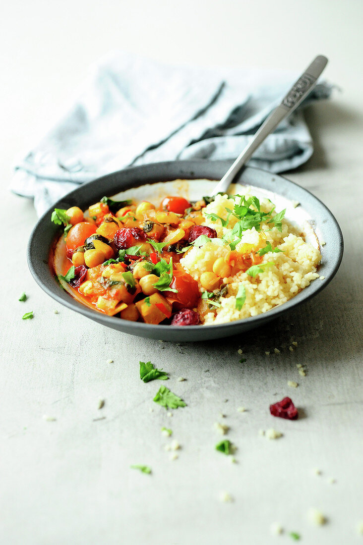 Marokkanisches Kichererbsenragout mit Grünkohl (vegan)