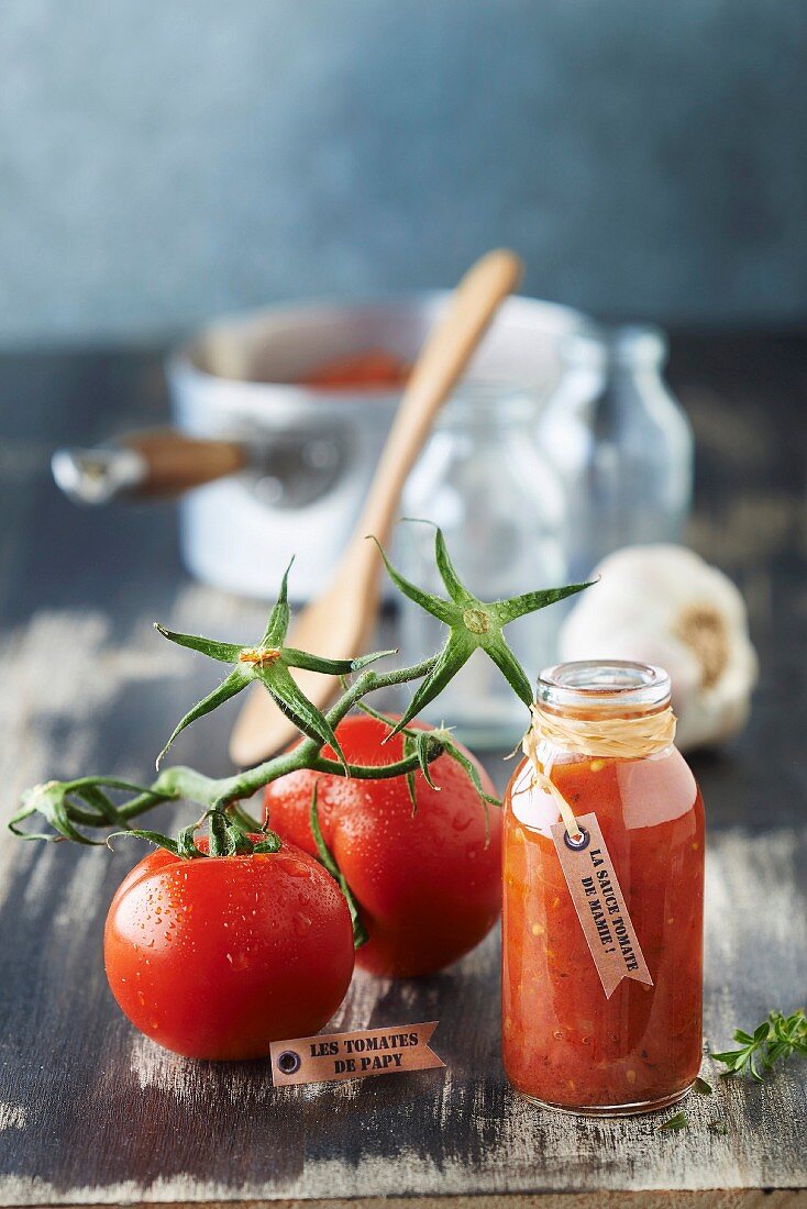 Fresh tomato sauce from the vegetable garden