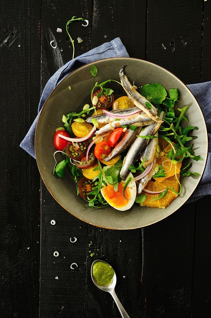 Anchovy and orange salad