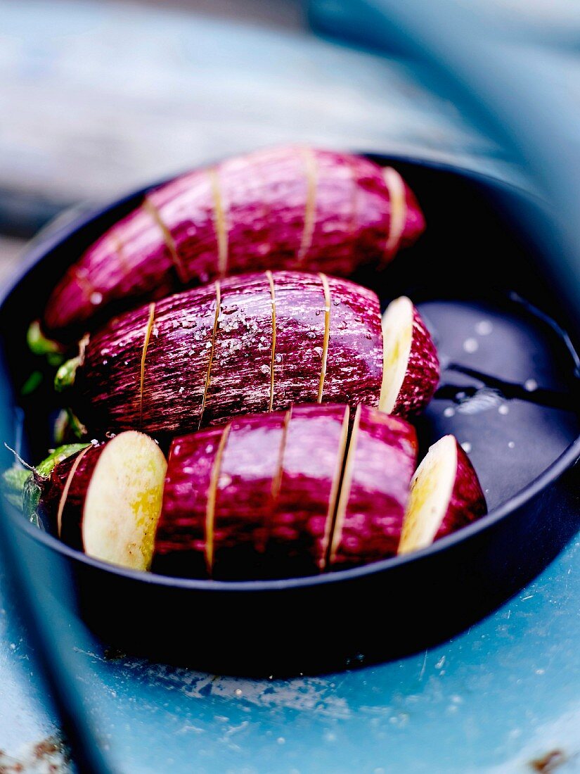 Striped aubergines