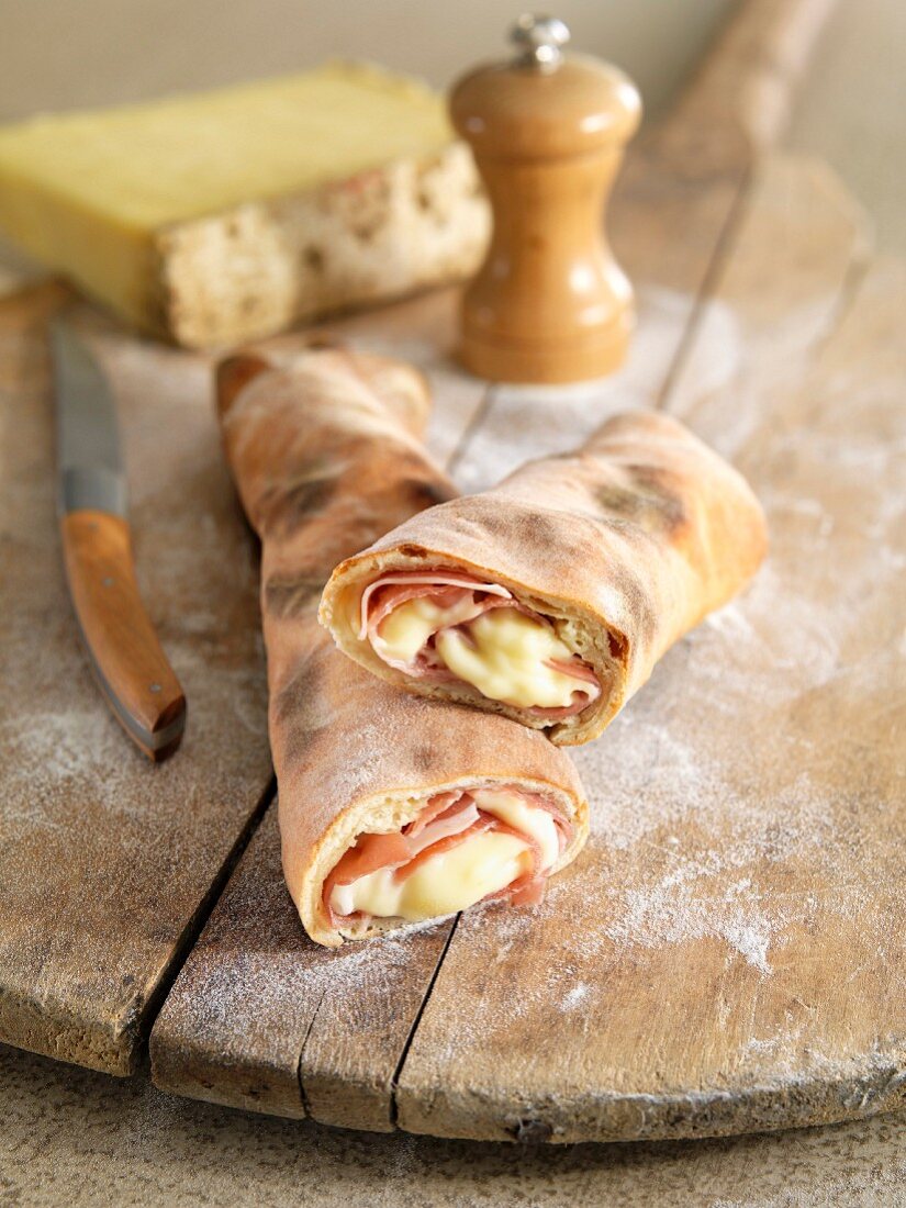 Ham and cheese pizza turnover