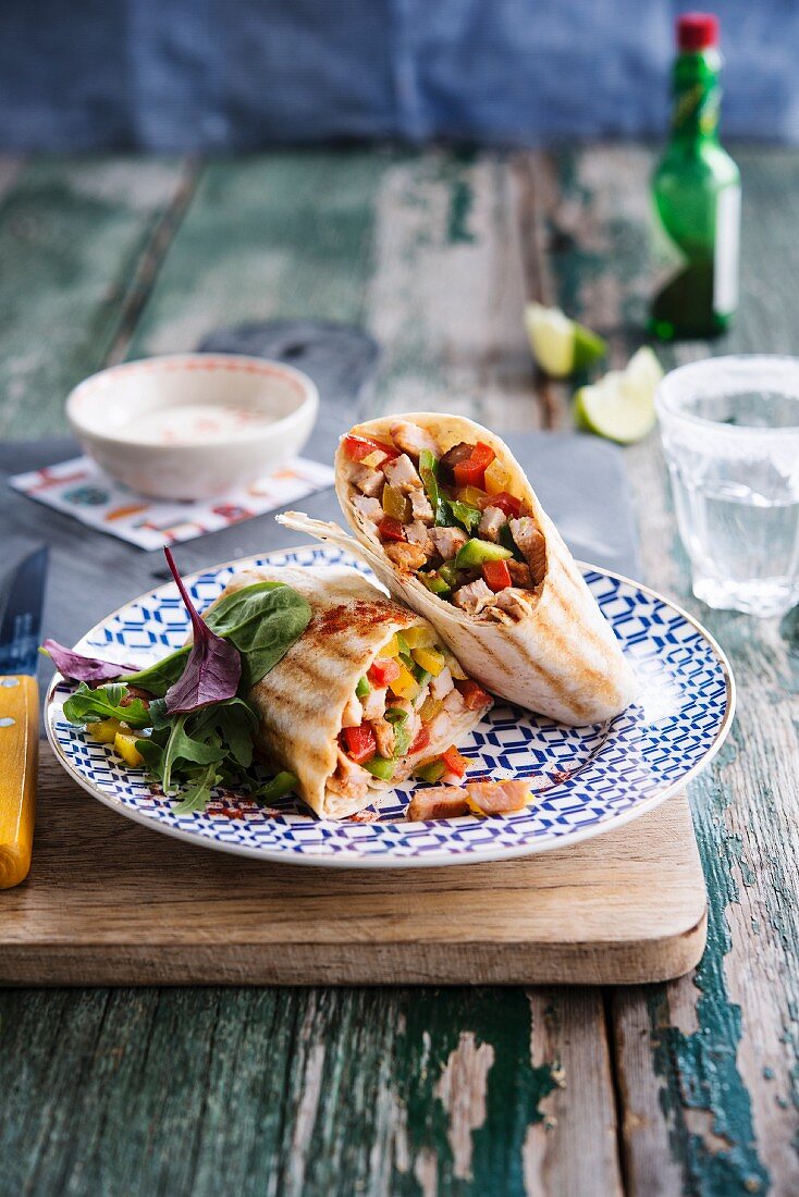 Turkey and vegetable mexican wrap