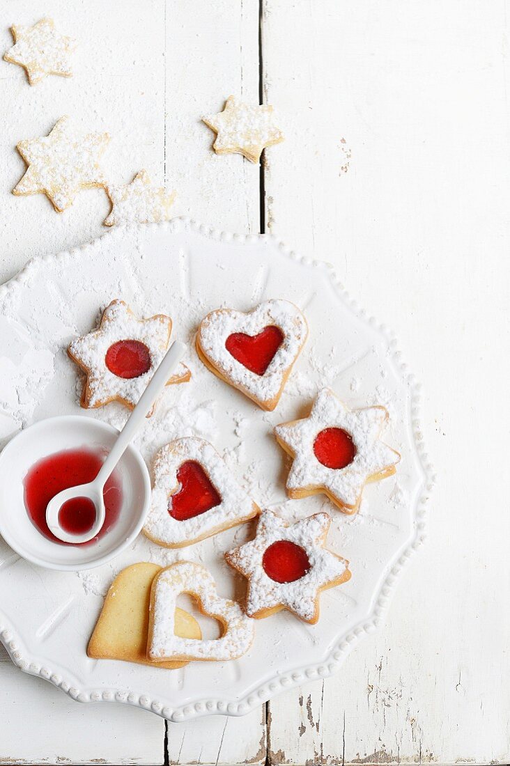 Stained-glass window style Christmas biscuits