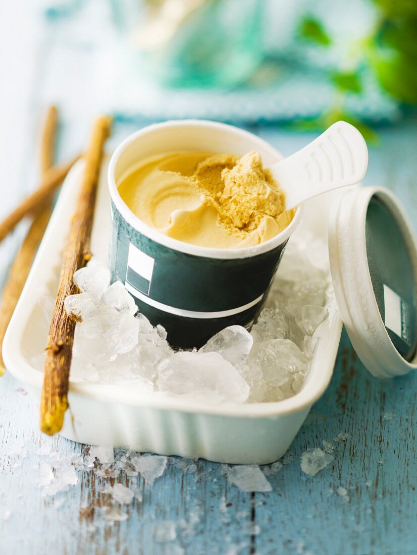 Pot of coffee ice cream