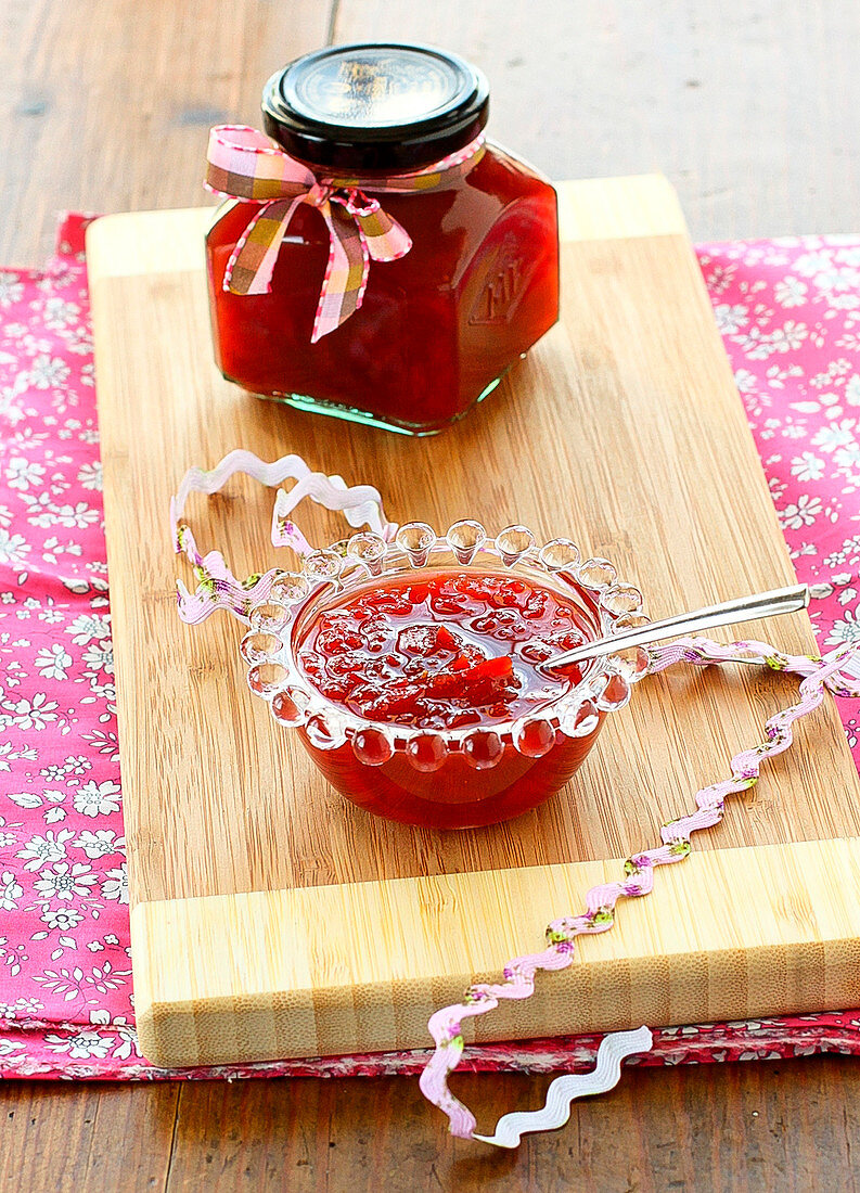 Raspberry and pepper jam