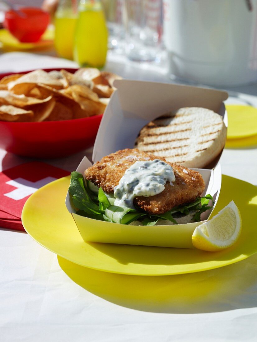 Fischburger mit Sauce Tartare