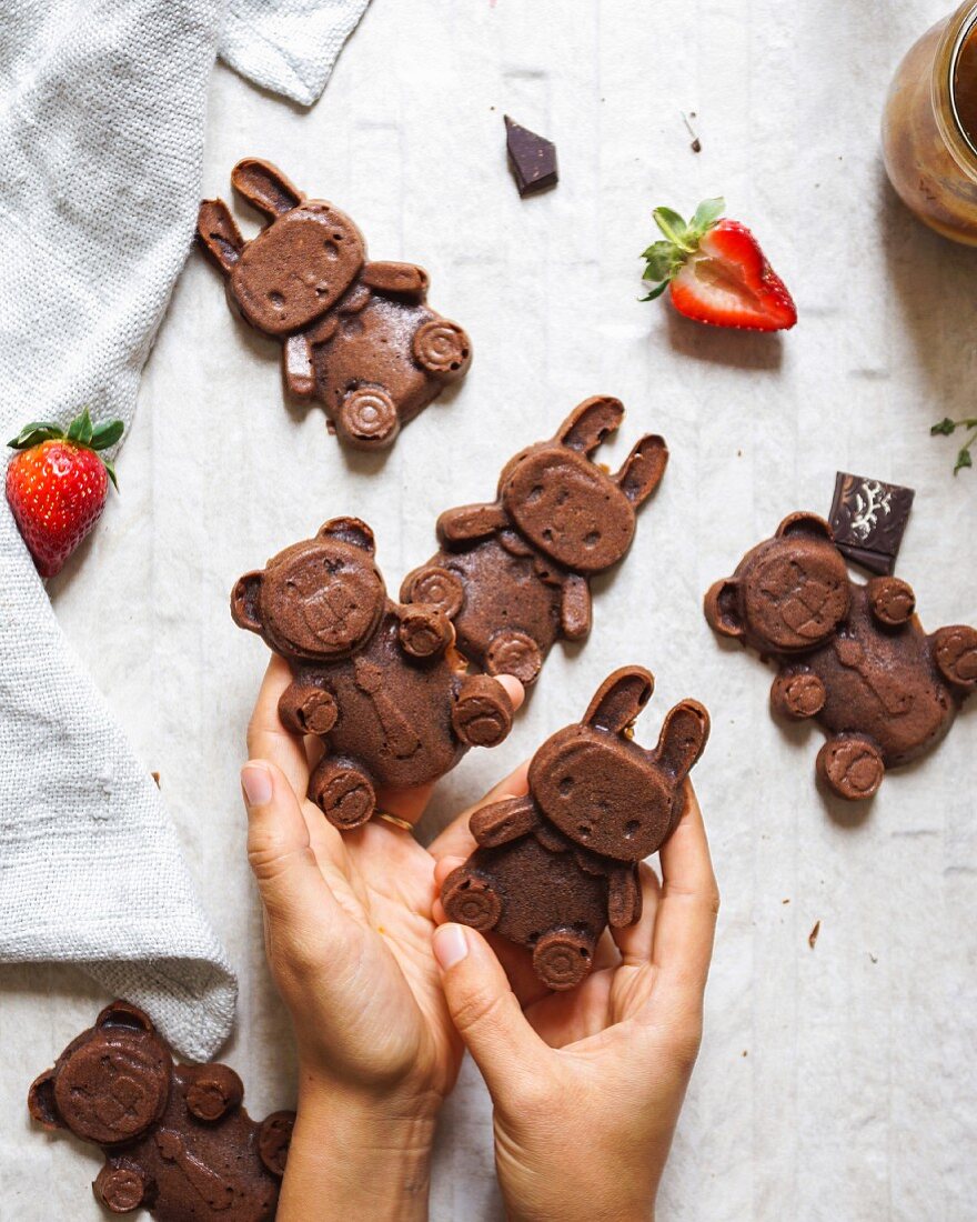 Animal-shaped chocolate brownies
