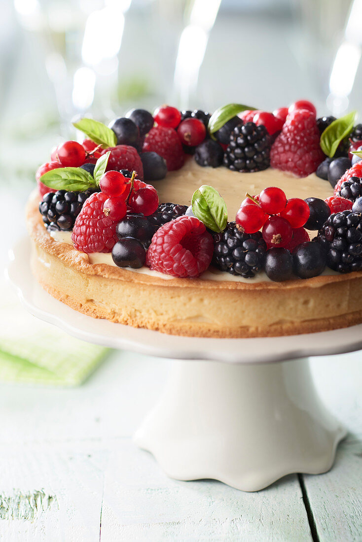 Fromage blanc and summer fruit tart