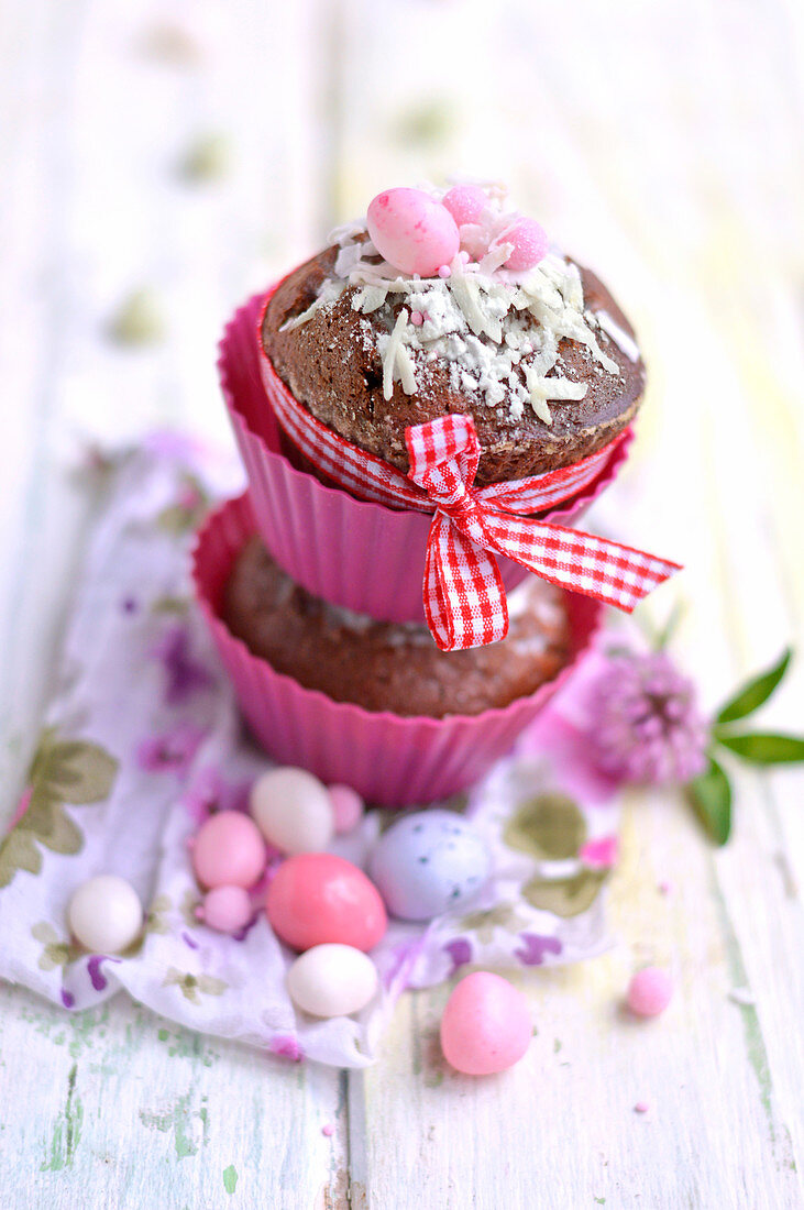 Chocolate and coconut Easter cupcakes