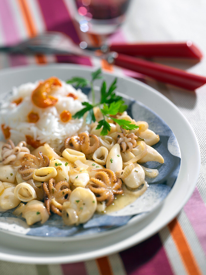 Breton-style squid and basmati rice