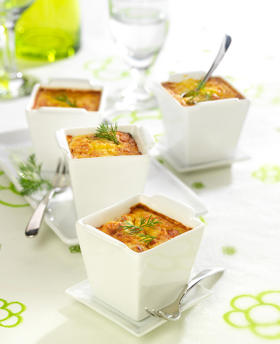 Fennel and ham flan