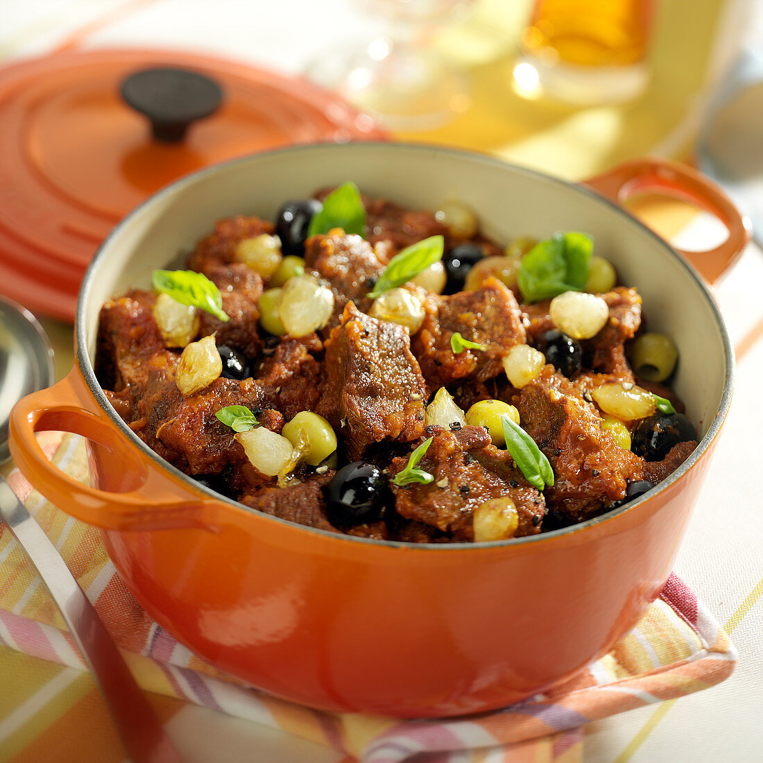 Beef and black olive casserole stew