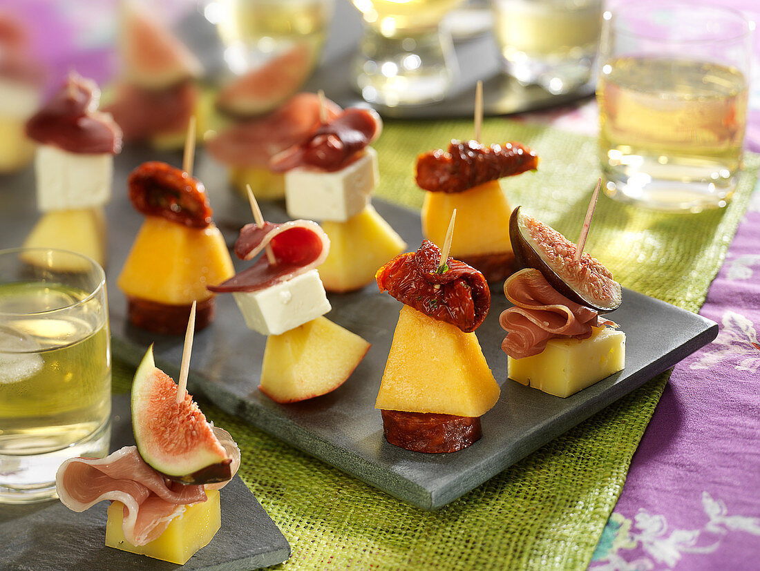 Assortment of fruity appetizer bites