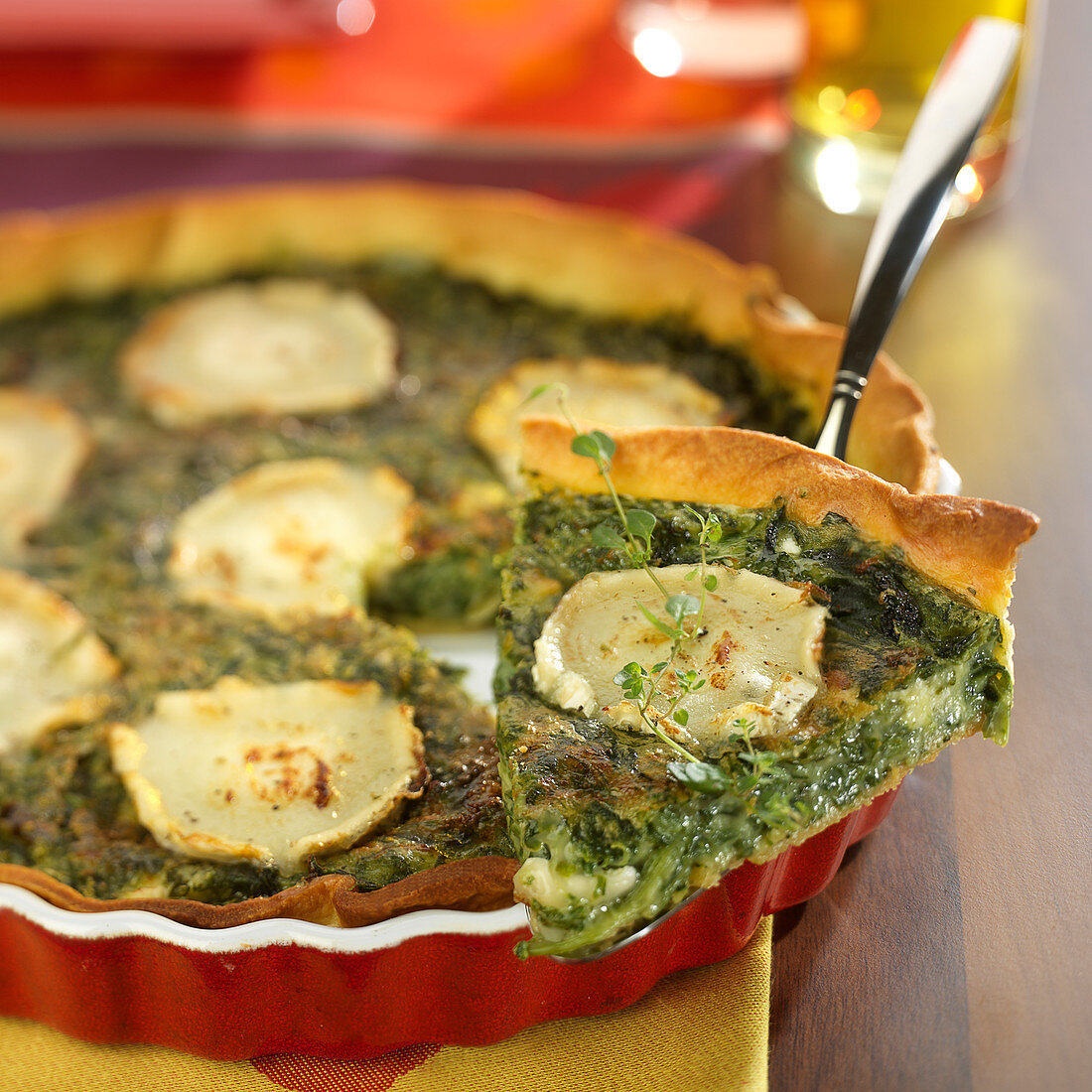 Spinach-goat's cheese tart