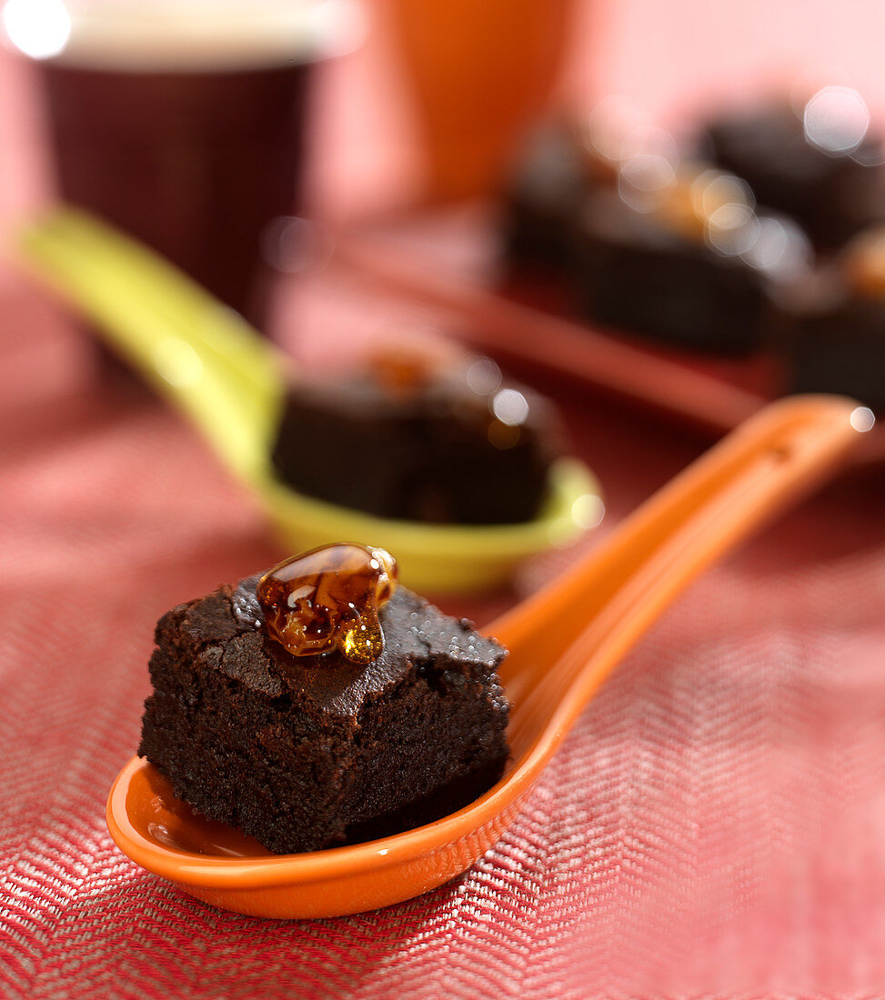 Moist chocolate and raisin cake bites