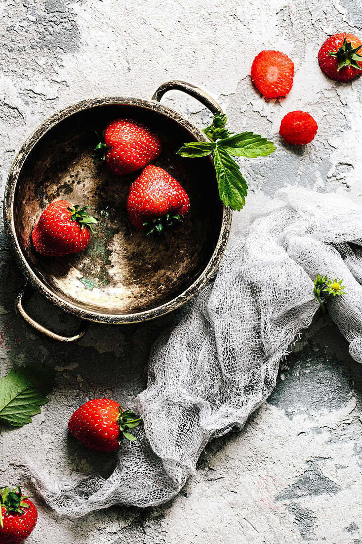 Still life with strawberries