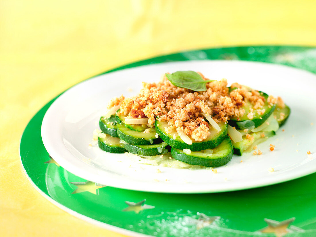 Courgette and parmesan crumble