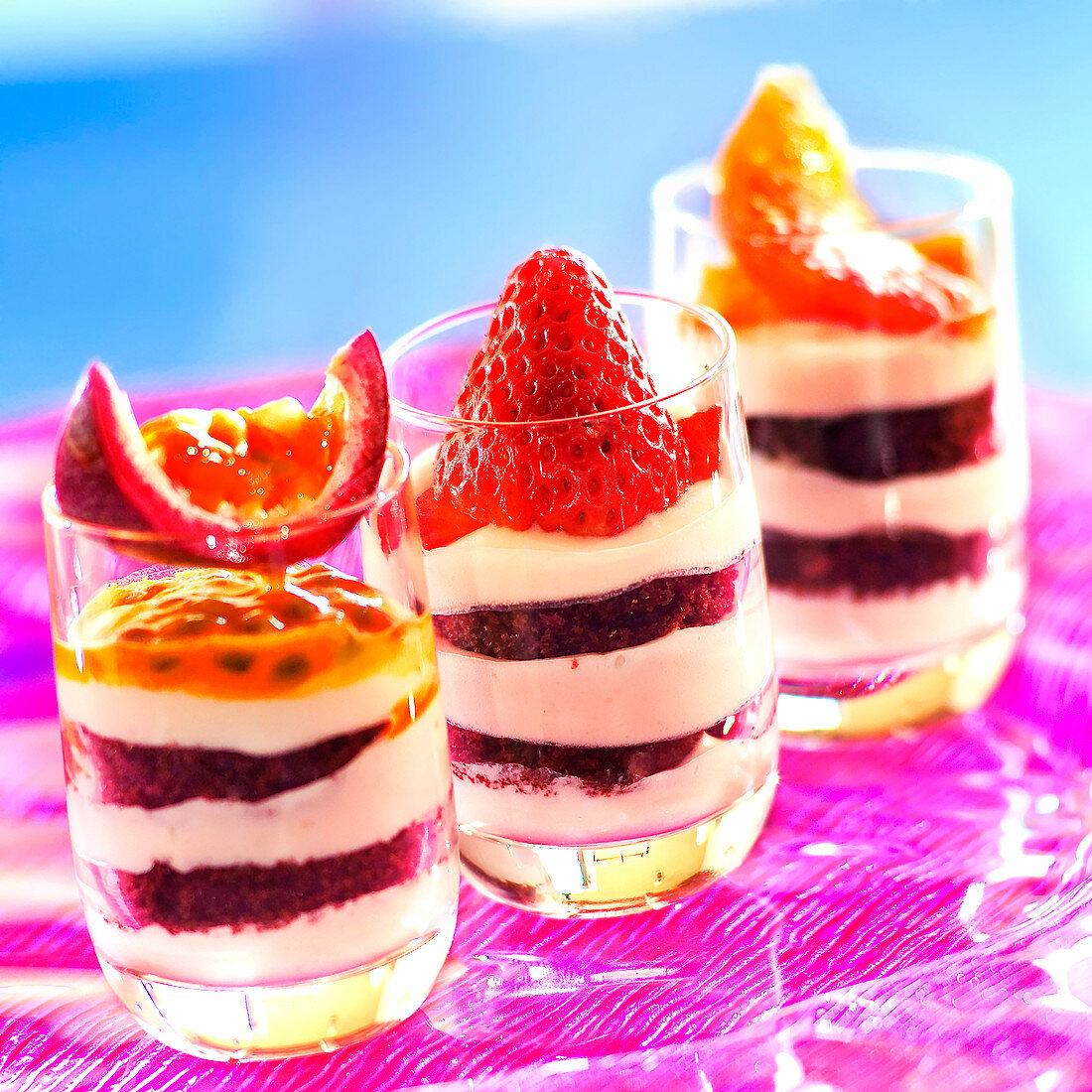 Dreierlei Mini Tiramisu mit Obst