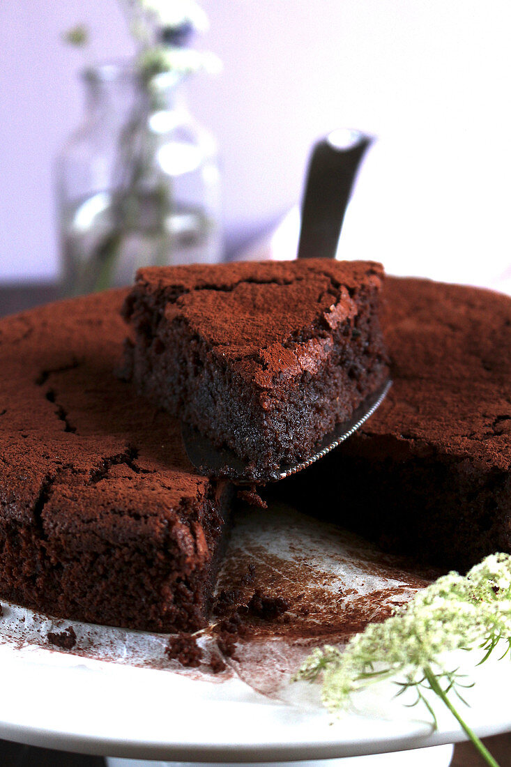 Soft Chocolate,Courgette And Almond Cake