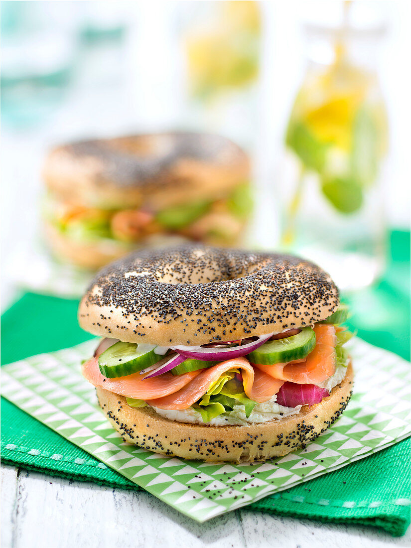 Bagel mit Räucherlachs