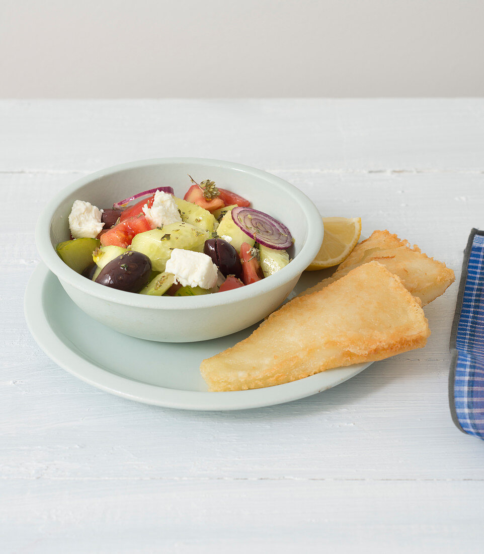 Greek Salad And Saganaki