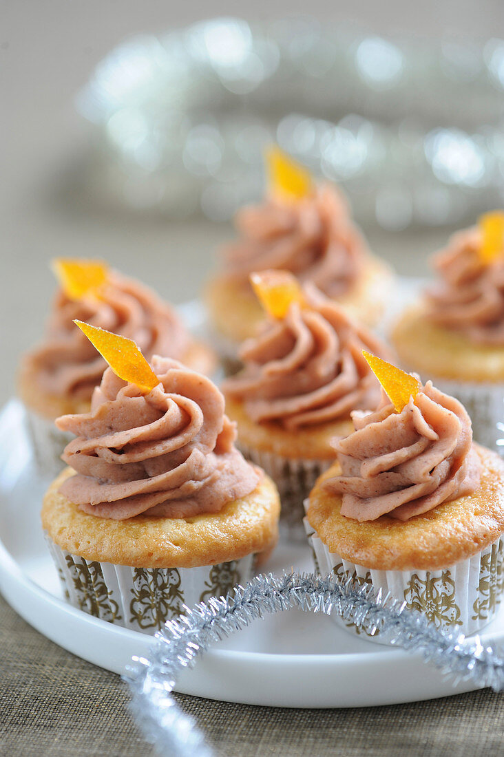 Mini Cupcakes mit Orange und Mandel