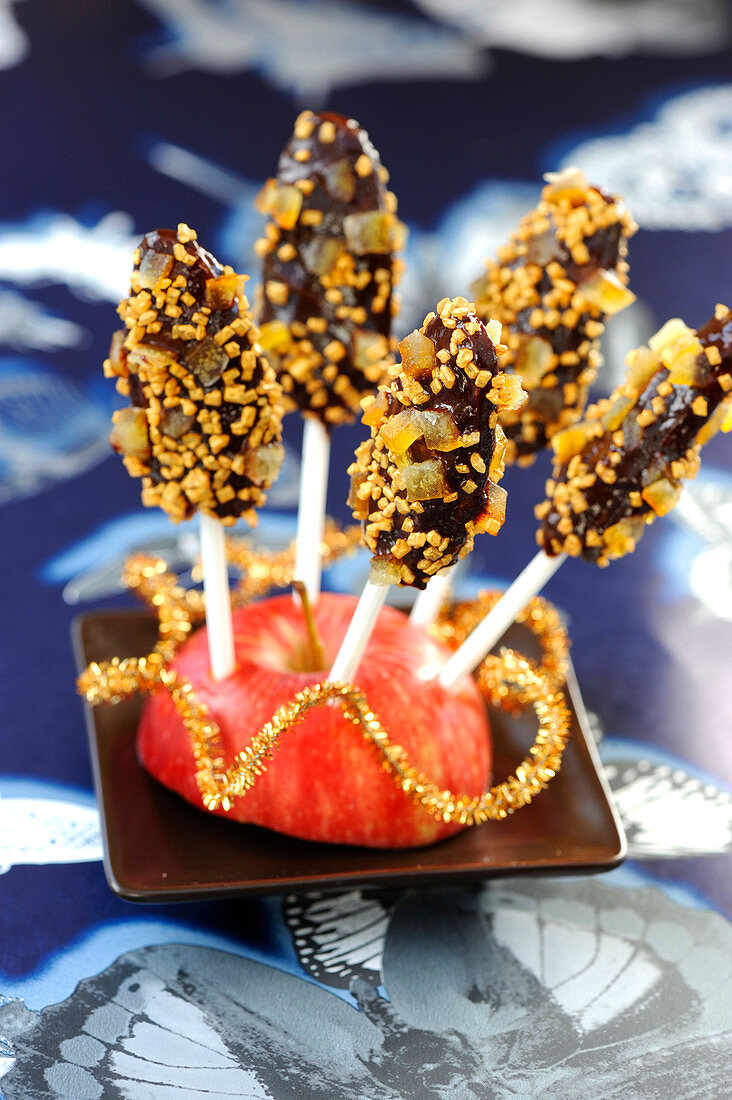 Candied fruit Christmas lollipops