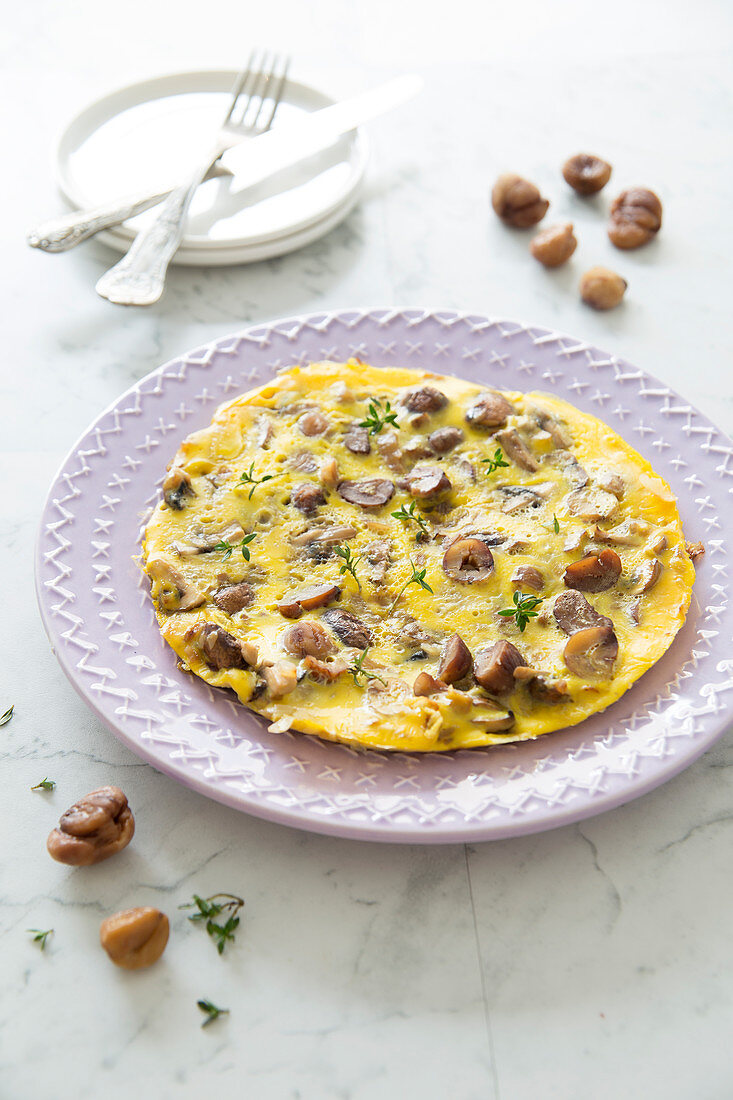 Mushroom And Chestnut Omelette