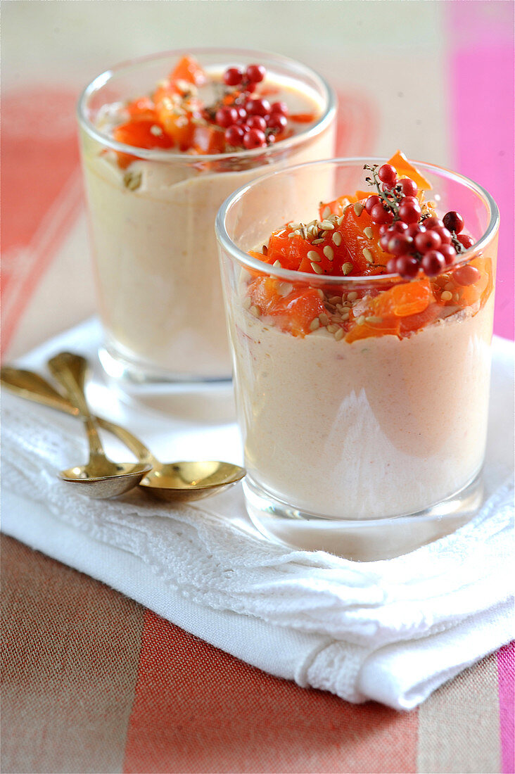 Panna Cotta With Peppers And Sesame Seeds
