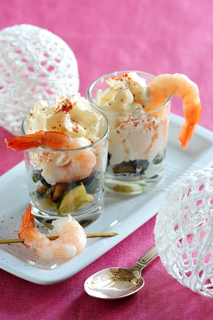 Shrimp Espuma With Confit Courgettes