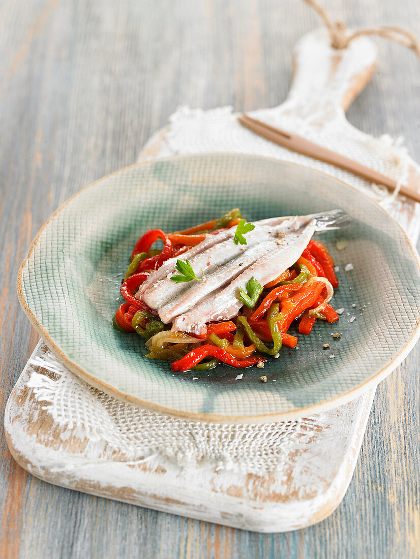 Grilled Red Pepper And Anchovy Salad