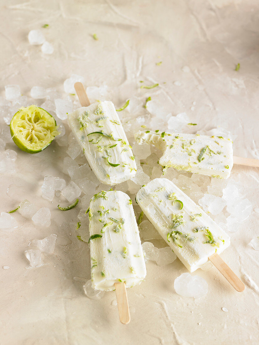 Coconut And Lime Ice Cream Bars