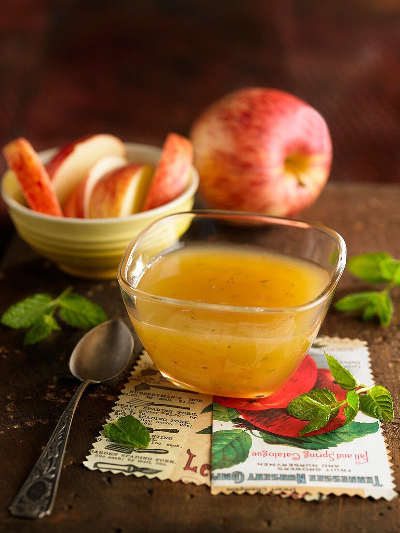 Jar Of Apple And Mint Jam