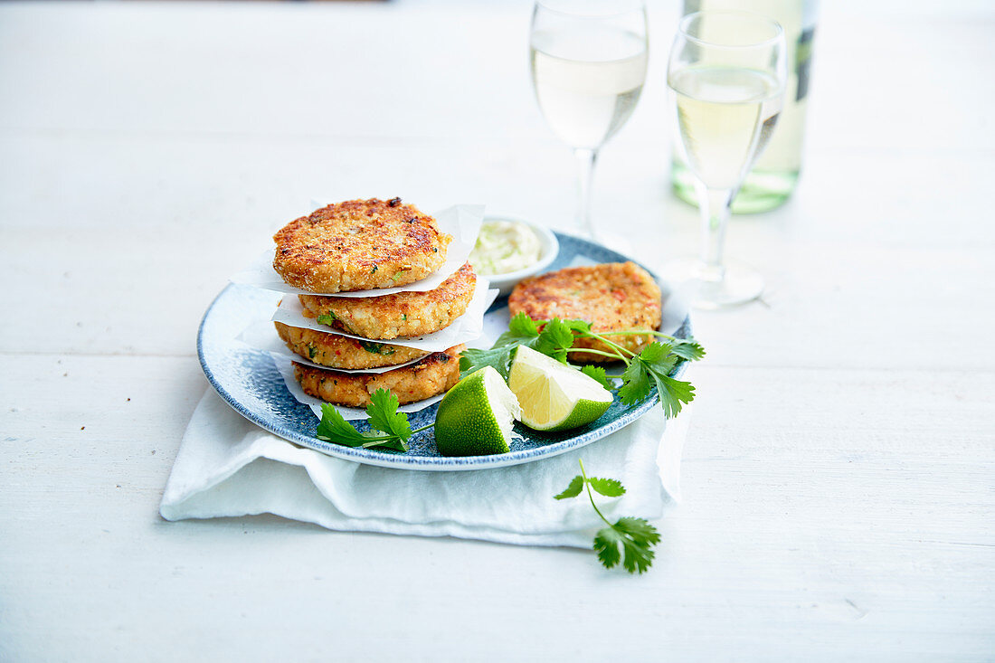 French cod pancakes with mayonnaise