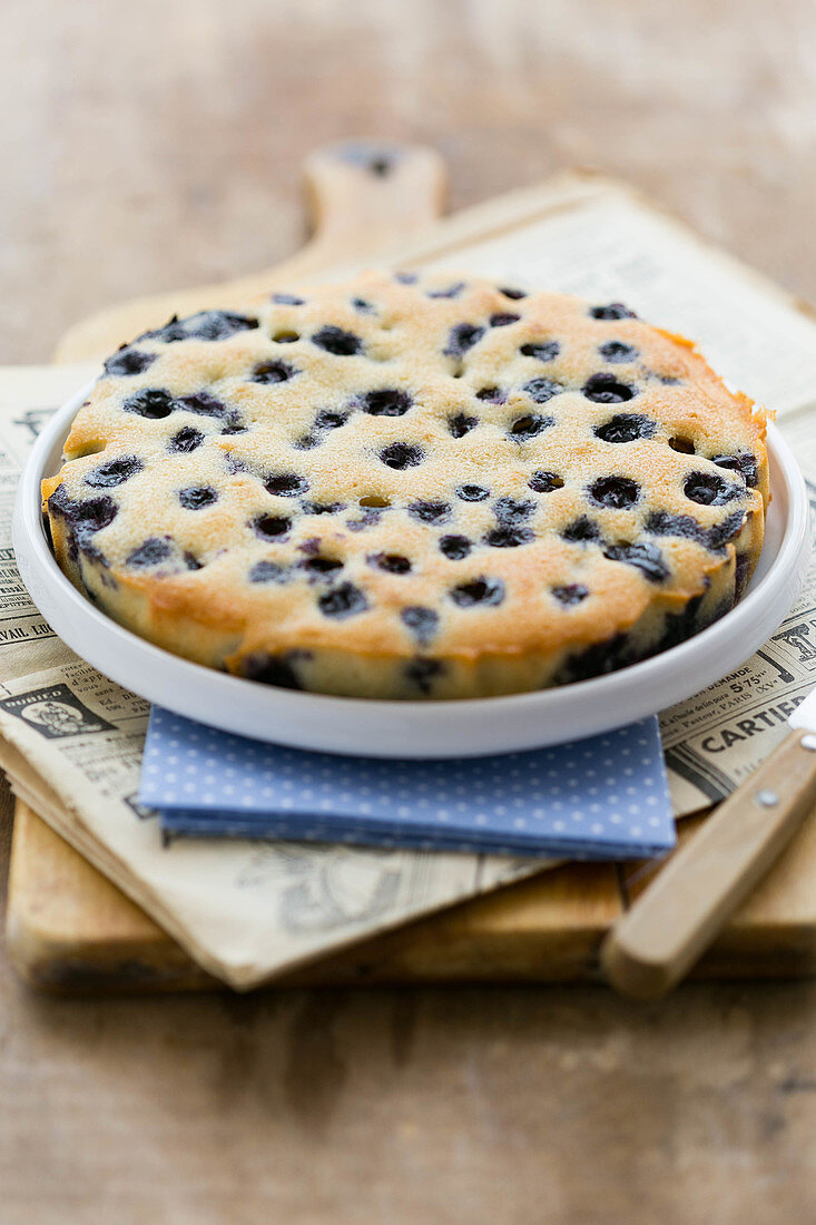 Large blueberry Financier cake