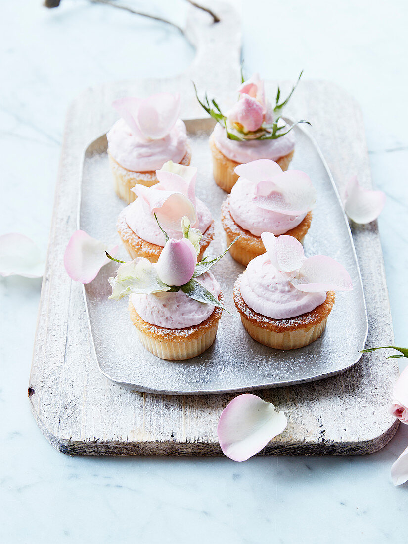 Rose-flavored cupcakes